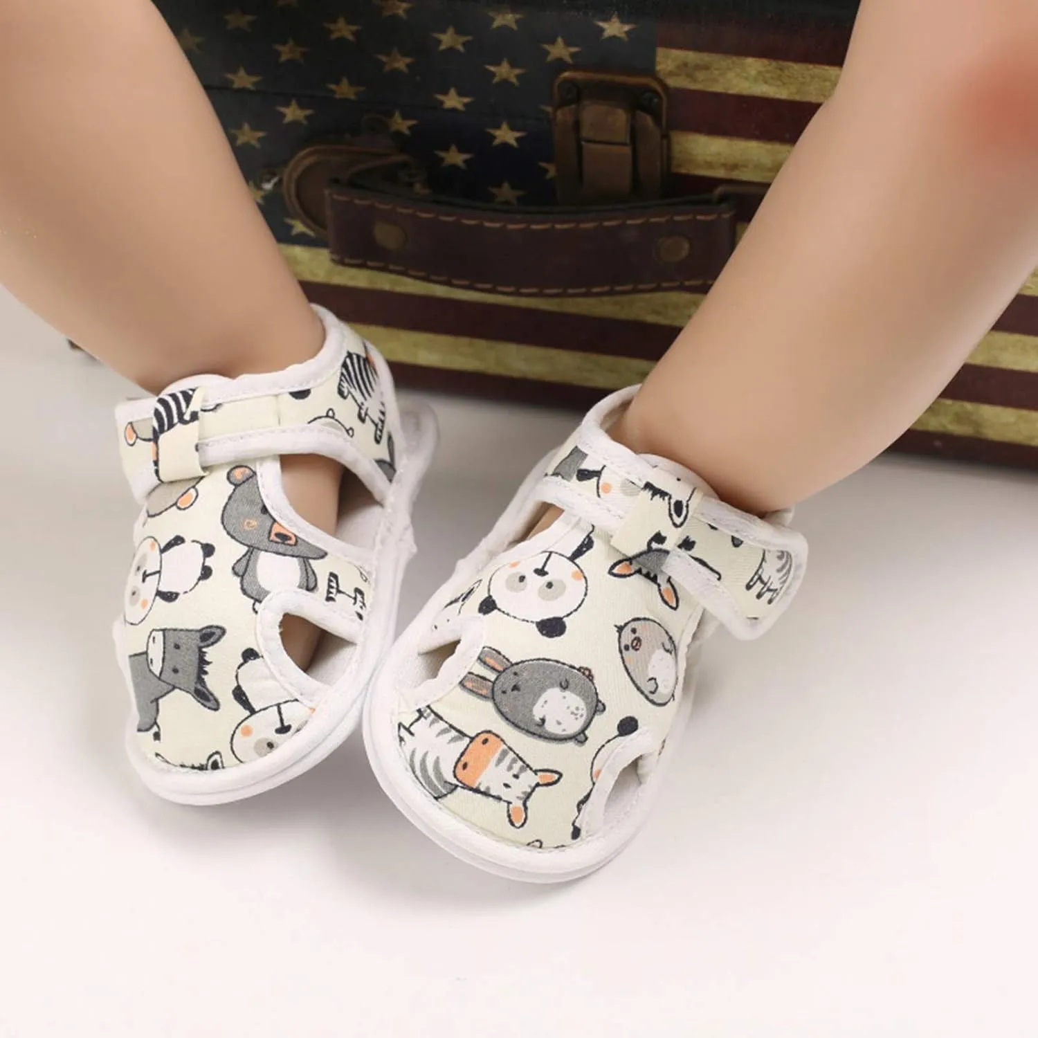 EnJoCho Infant Baby Boys Girls Cartoon Sandals Soft Sole Non Slip Toddler Prewalker Crib Summer Outdoor Walking Shoes