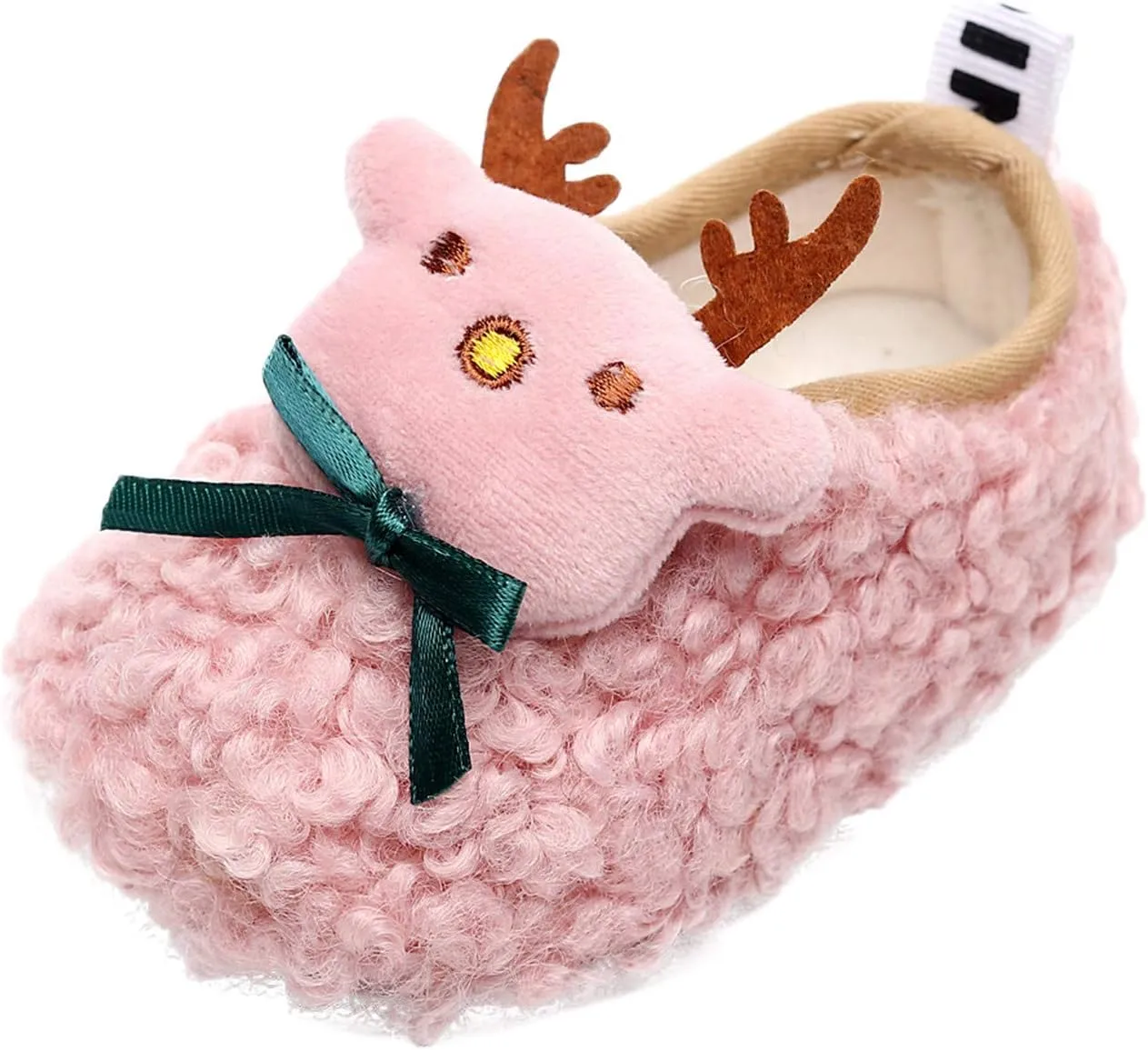 EnJoCho Kids Toddler Slippers Socks Artificial Woolen Slippers for Boys Girls Baby with Non-Slip Soft-Sole for Baby 0-2.5Years (Pink-02#E, 3-6Months)