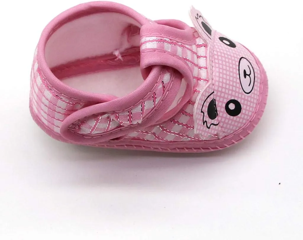 EnJoCho Newborn Baby Girls Cartoon Little Bear Prewalker Soft Sole Sandals Single Shoes Sneakers Toddler Flats (Pink-03#, 6-12M)