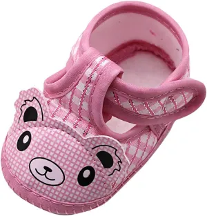 EnJoCho Newborn Baby Girls Cartoon Little Bear Prewalker Soft Sole Sandals Single Shoes Sneakers Toddler Flats (Pink-03#, 6-12M)