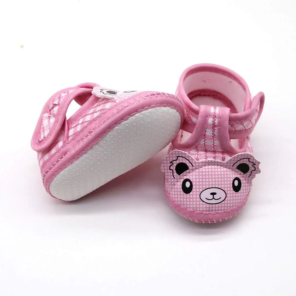 EnJoCho Newborn Baby Girls Cartoon Little Bear Prewalker Soft Sole Sandals Single Shoes Sneakers Toddler Flats (Pink-03#, 6-12M)