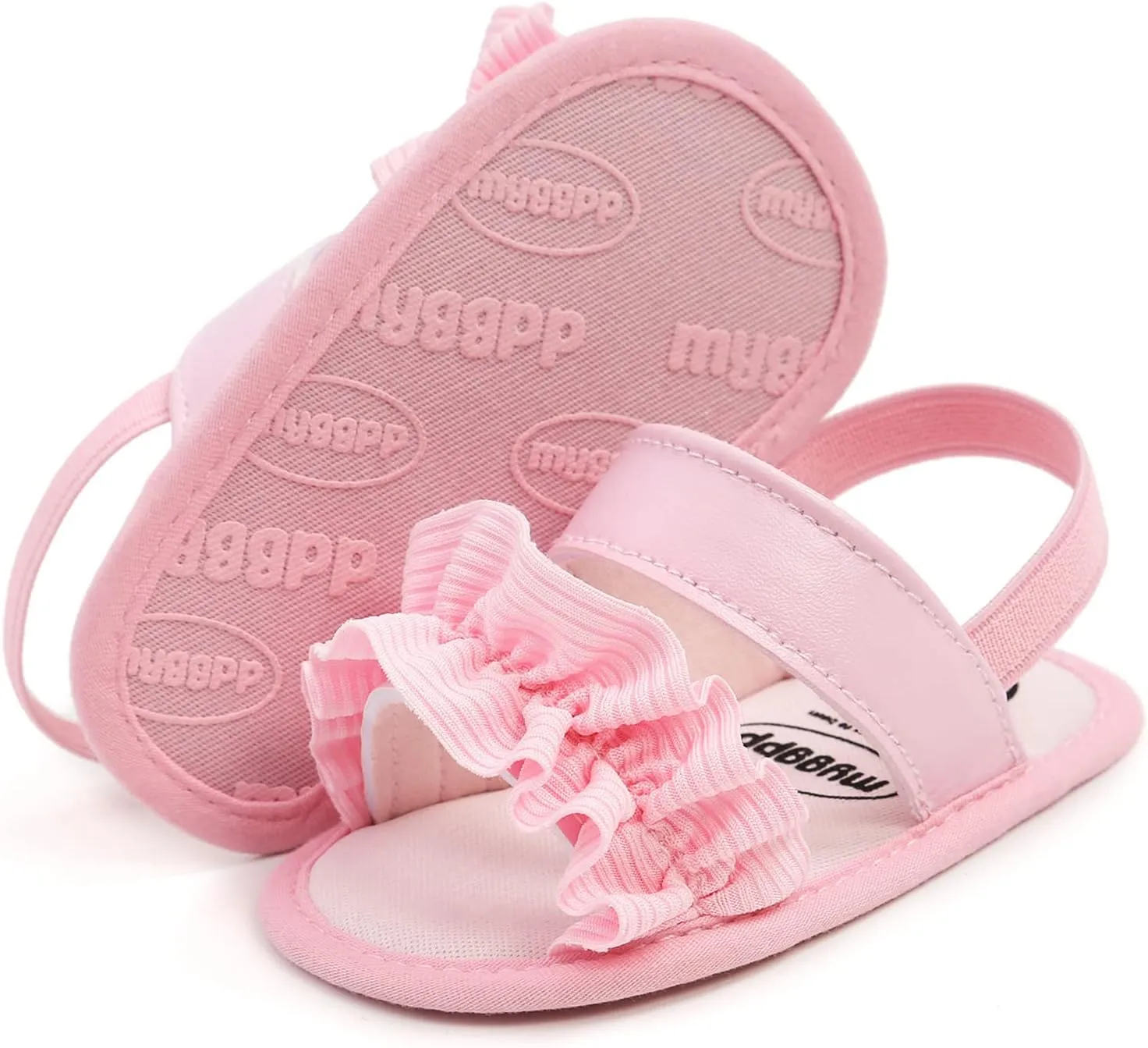 EnJoCho Soft Anti-Slip Rubber Sole Prewalker First Walker Baby Crib Shoes Beach Sandals for Infant Toddler Girls 0-18M