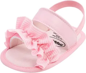 EnJoCho Soft Anti-Slip Rubber Sole Prewalker First Walker Baby Crib Shoes Beach Sandals for Infant Toddler Girls 0-18M