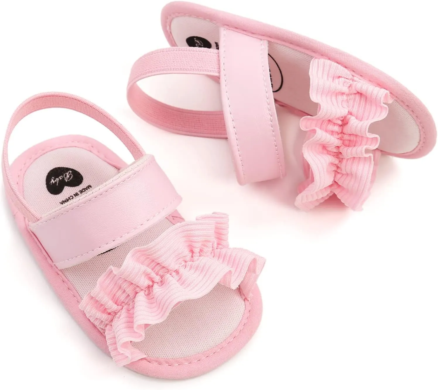 EnJoCho Soft Anti-Slip Rubber Sole Prewalker First Walker Baby Crib Shoes Beach Sandals for Infant Toddler Girls 0-18M
