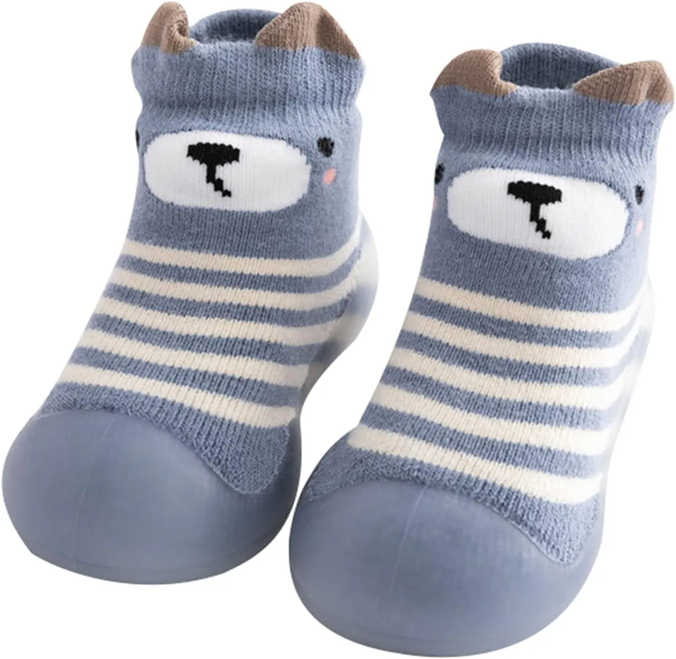 EnJoCho Toddler Flats Sandals Kids Toddler Baby Boys Girls Solid Warm Knit Soft Sole Rubber Shoes Sock Slipper 3M-3.5 (Blue, 26)