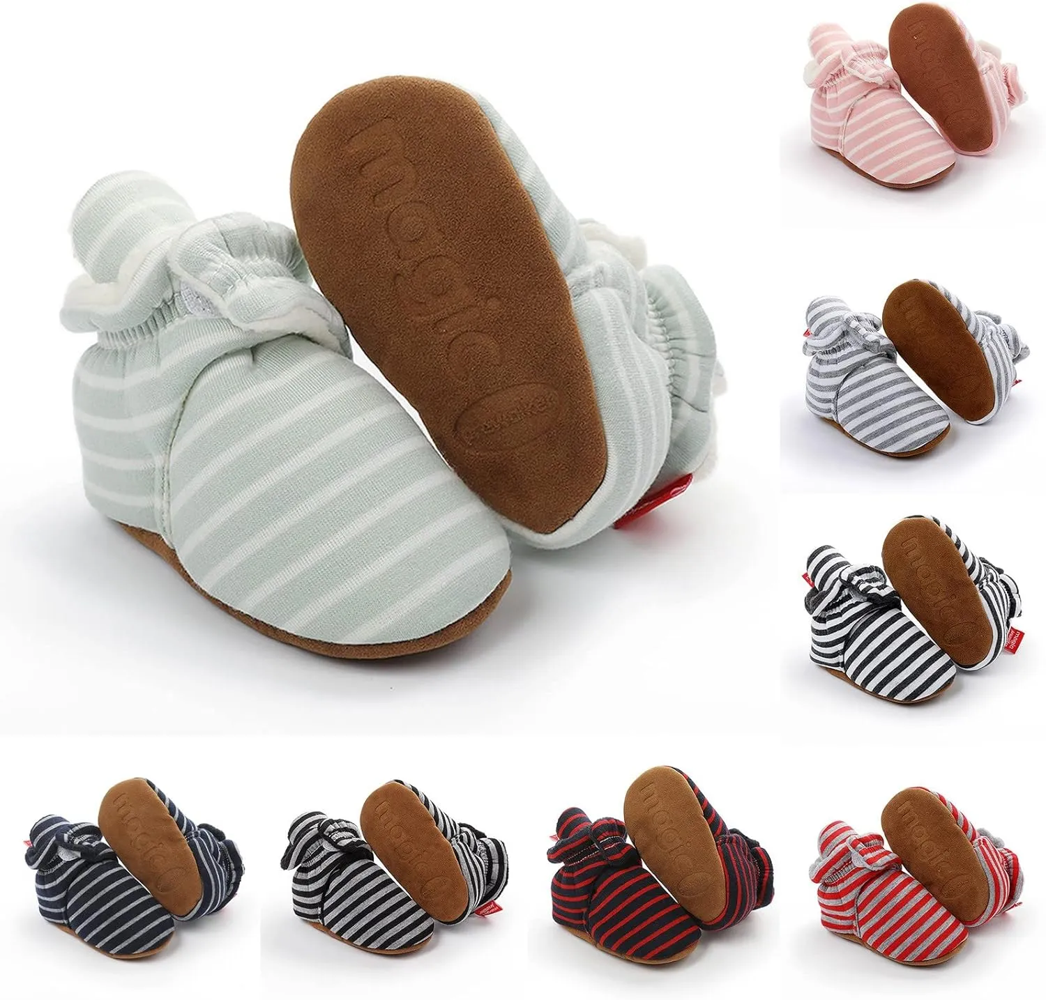 EnJoCho Toddler Winter Warm Cozy Prewalker Socks Baby Cotton Booties Newborn Soft Sole Infant Fleece Boots Non-Slip Crib Shoes