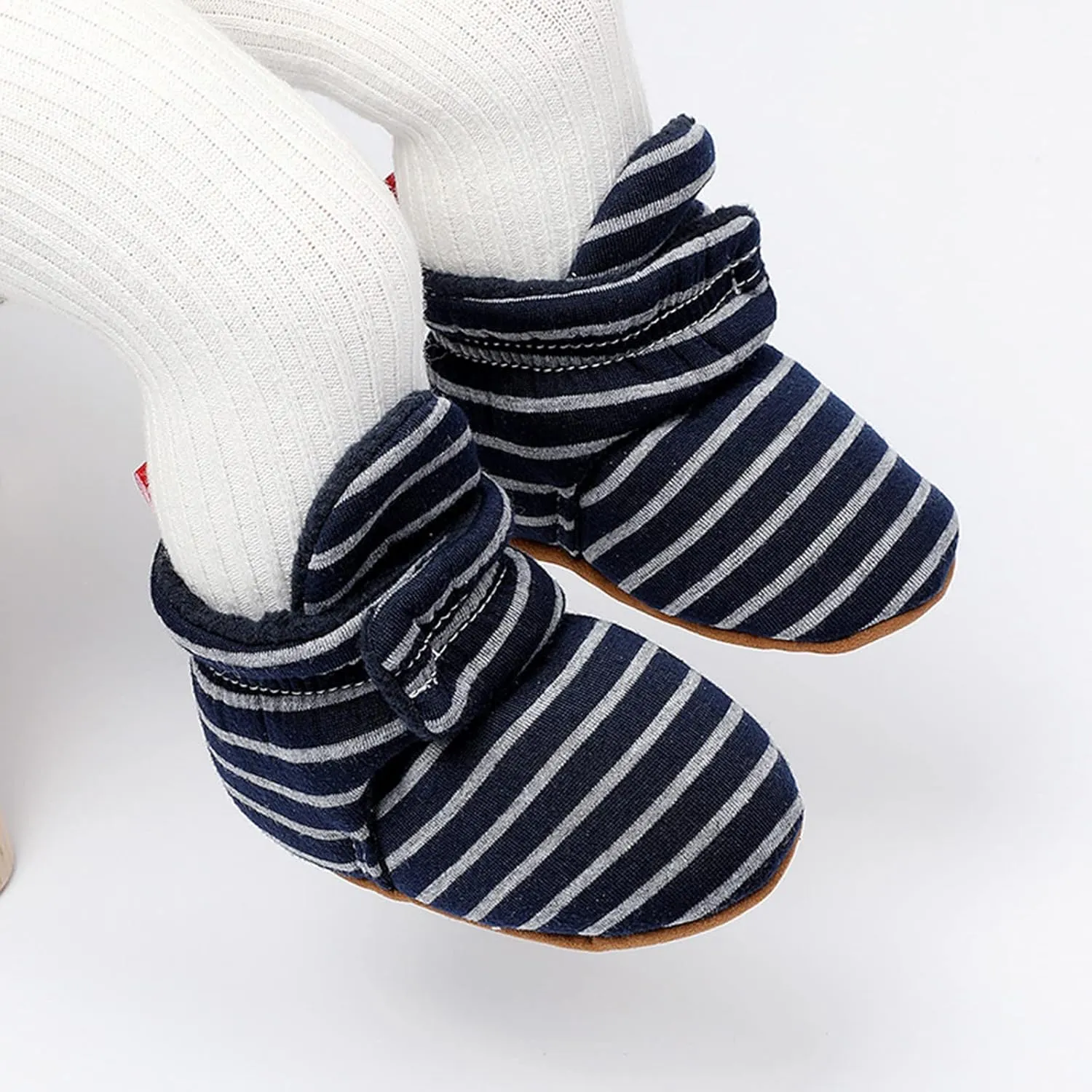 EnJoCho Toddler Winter Warm Cozy Prewalker Socks Baby Cotton Booties Newborn Soft Sole Infant Fleece Boots Non-Slip Crib Shoes