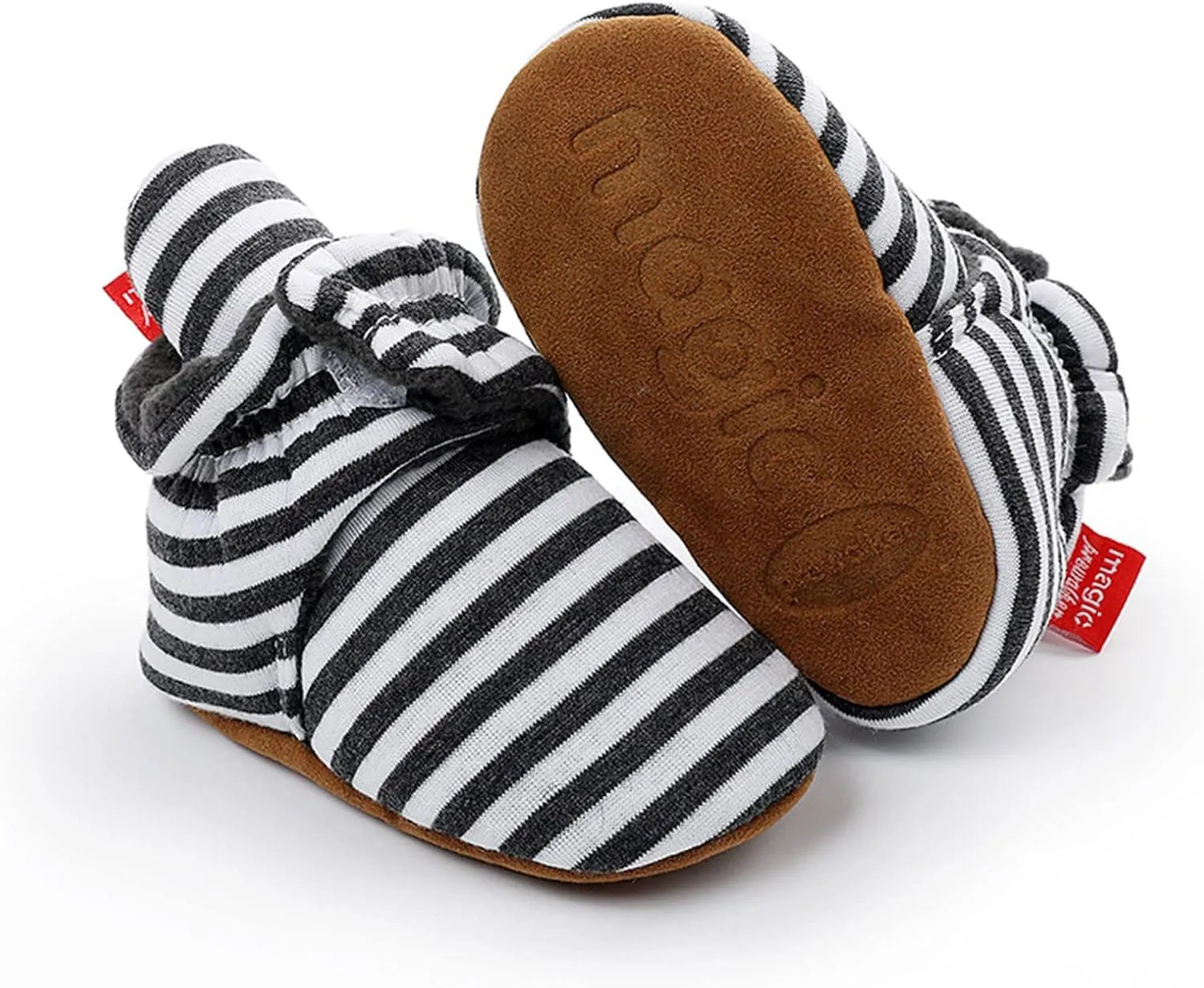 EnJoCho Toddler Winter Warm Cozy Prewalker Socks Baby Cotton Booties Newborn Soft Sole Infant Fleece Boots Non-Slip Crib Shoes