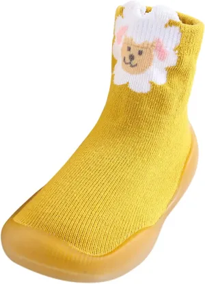 First Walking Shoes Toddler Baby Boys Girls Solid Warm Knit Soft Sole Rubber Shoes Sock Slipper Non Slip Soft Sole