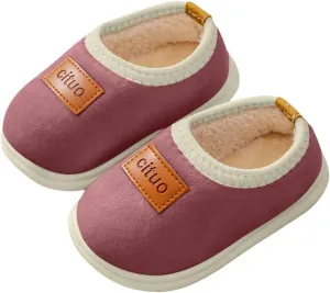 Fleece Shoes Baby Childrens Girl Cotton Shoes Solid Color Fashion Soft Sole Winter Warm Indoor Non Slip Cotton Shoes Lace up Sandals Baby Girl