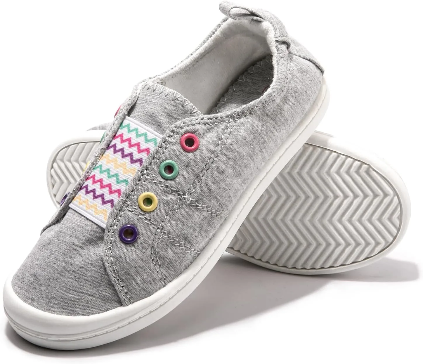 FUNKYMONKEY Girls Canvas Sneakers Lace up Lightweight Casual School Shoes for Toddler/Little Kids