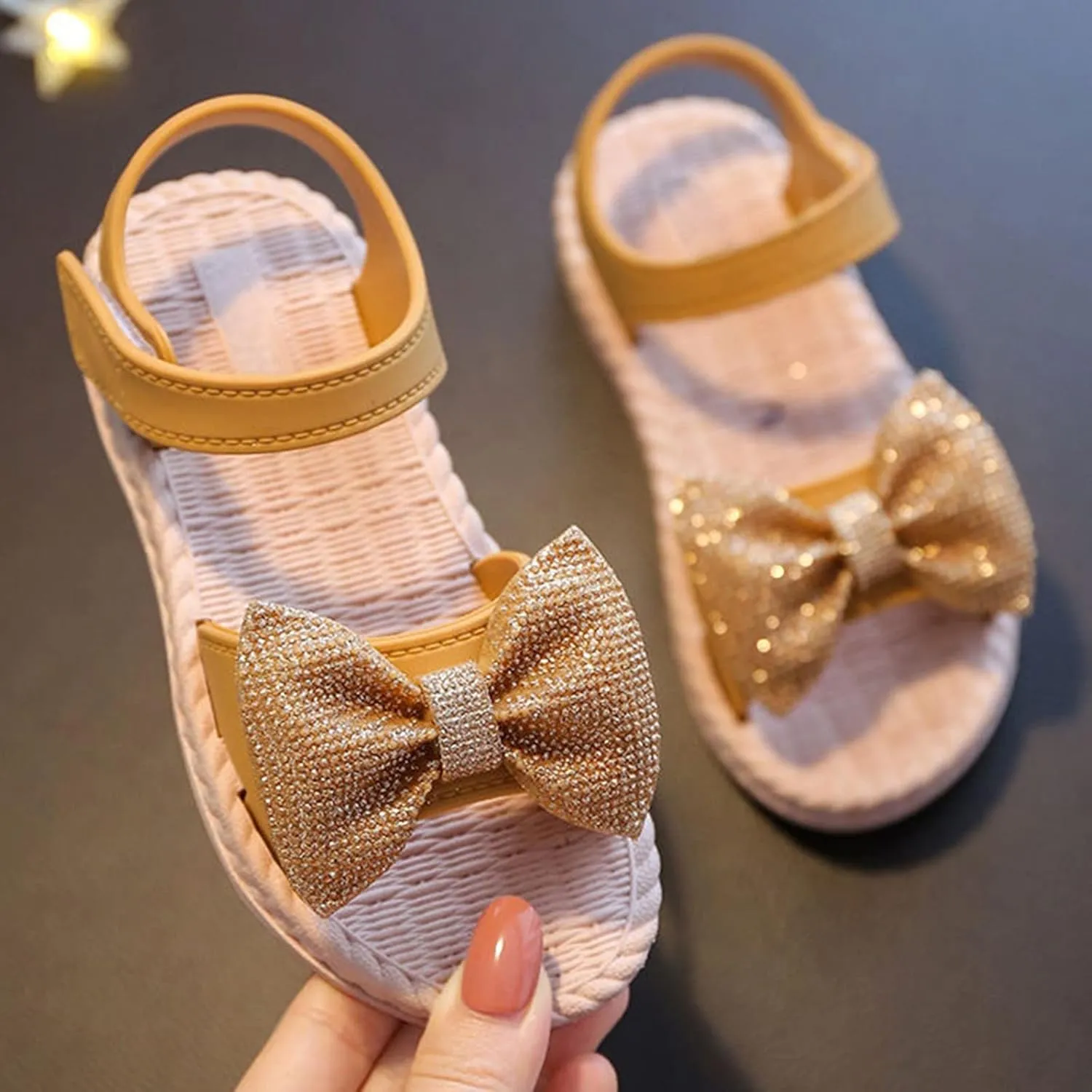Fuzzy Sandals Girls Toddler Kids Infant Girls Soild Bowknot Princress Shoes Soft Sole Slipper Socks Baby Girl