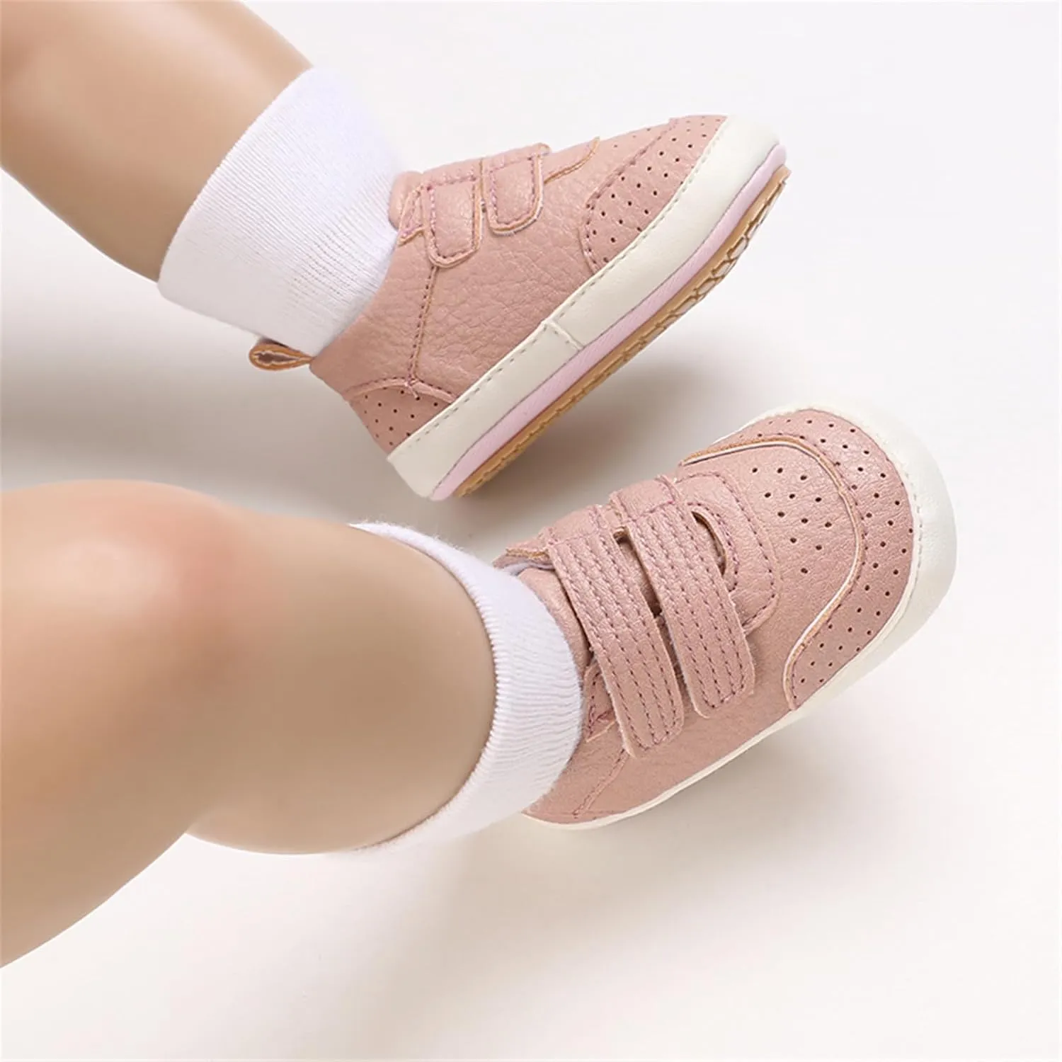 GAISUMMI Baby Boys Girls Shoes Infant High-Top PU Leather Sneakers Newborn Crib Flats Non-Slip Rubber Sole Unisex Toddler Prewalkers
