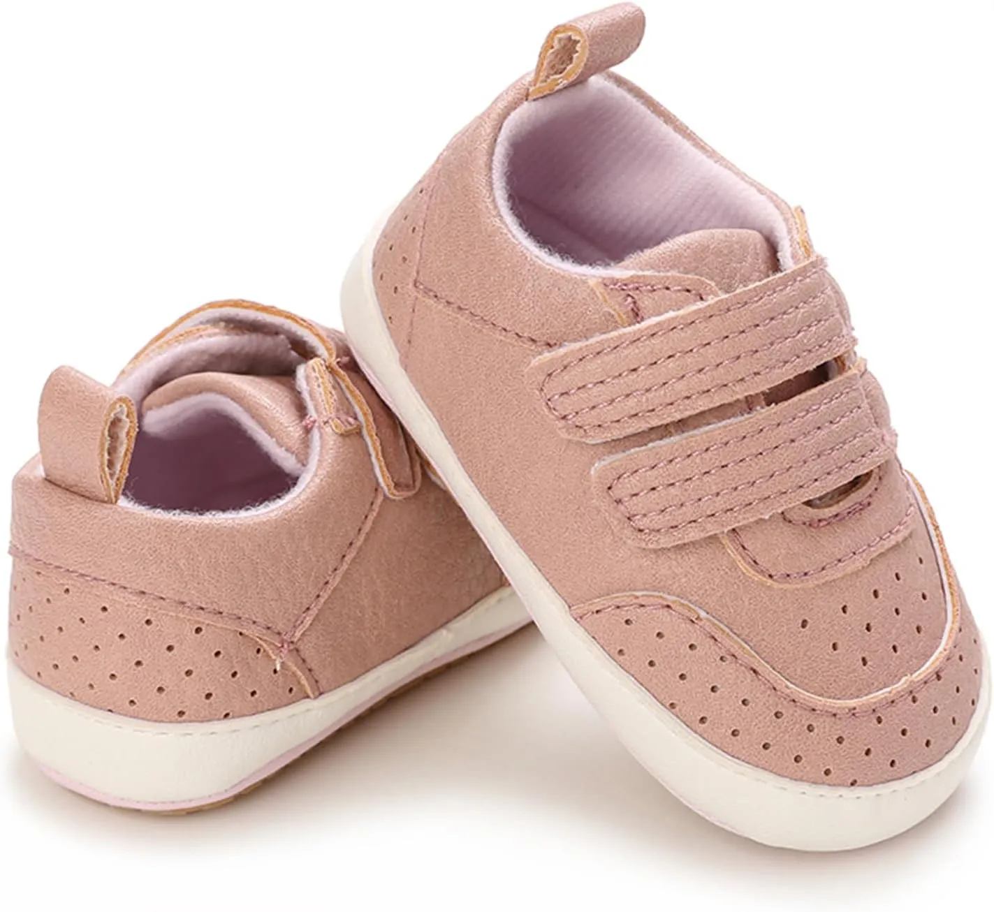 GAISUMMI Baby Boys Girls Shoes Infant High-Top PU Leather Sneakers Newborn Crib Flats Non-Slip Rubber Sole Unisex Toddler Prewalkers