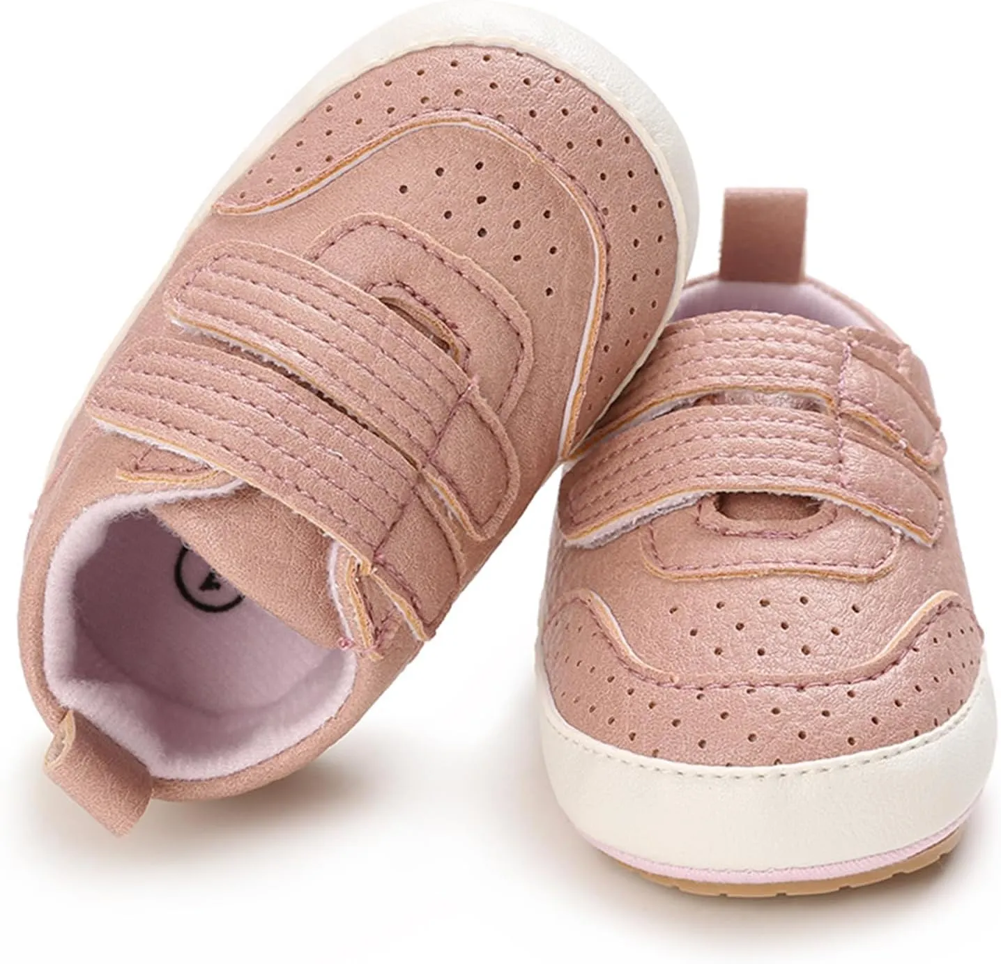 GAISUMMI Baby Boys Girls Shoes Infant High-Top PU Leather Sneakers Newborn Crib Flats Non-Slip Rubber Sole Unisex Toddler Prewalkers