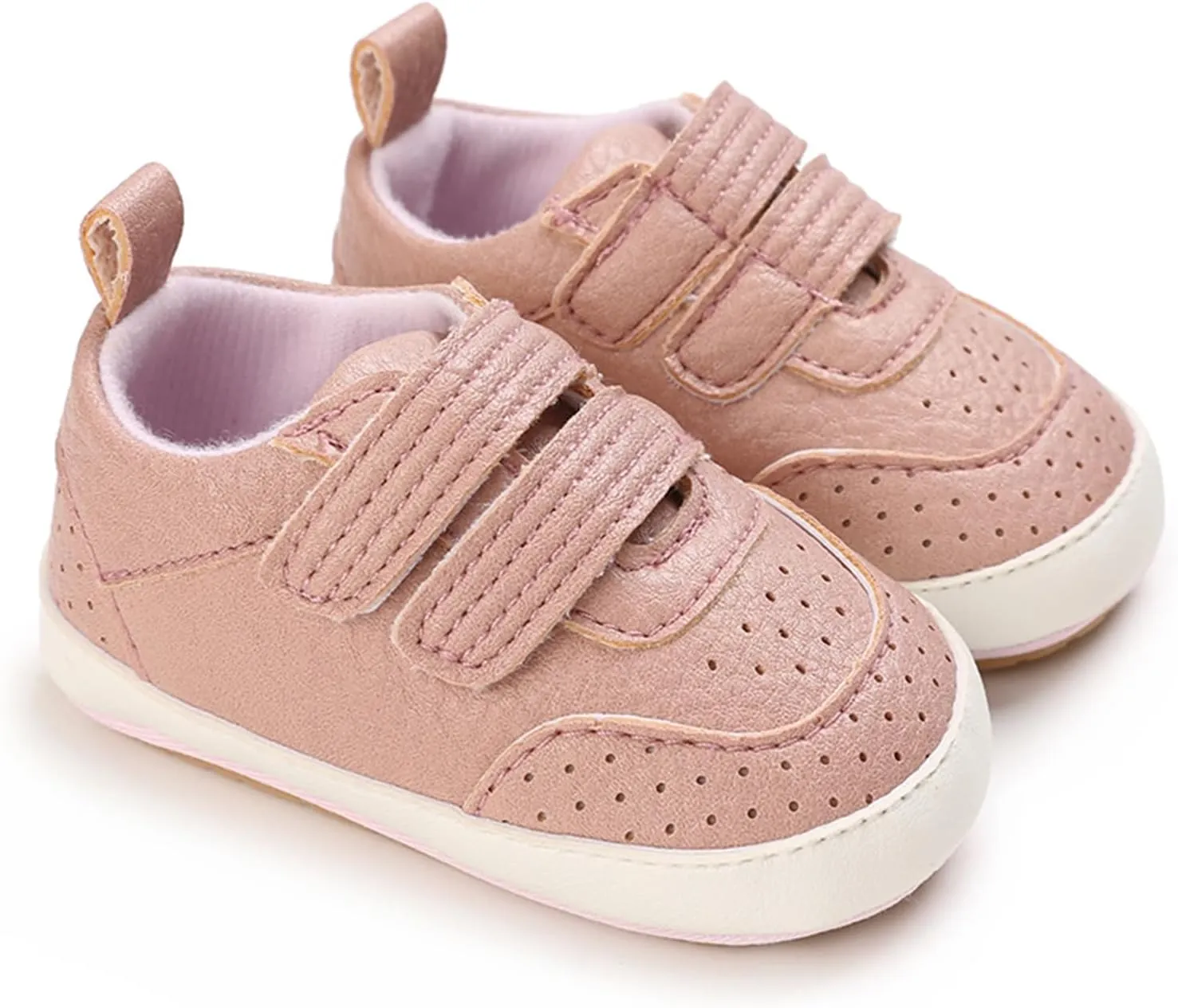GAISUMMI Baby Boys Girls Shoes Infant High-Top PU Leather Sneakers Newborn Crib Flats Non-Slip Rubber Sole Unisex Toddler Prewalkers