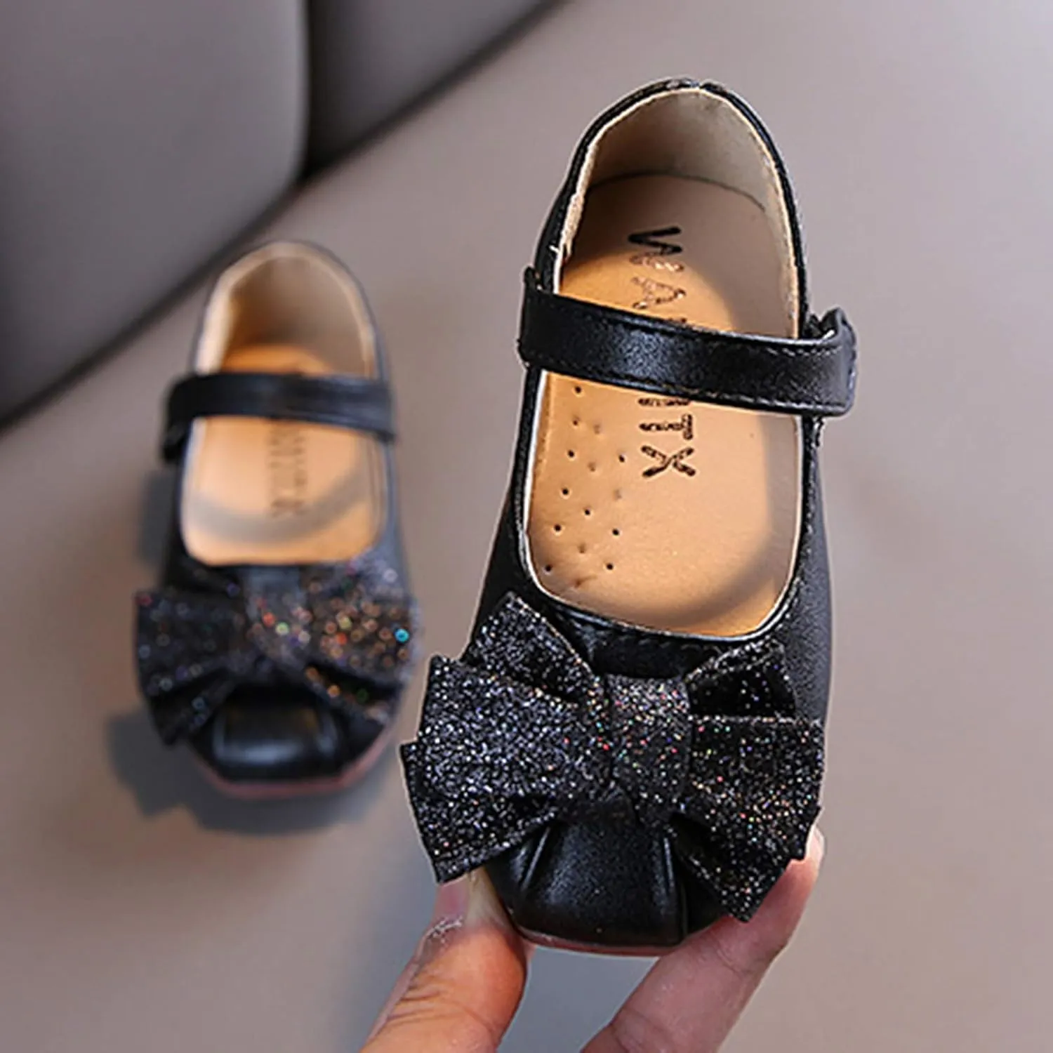 Girl Baby Shoes Infant Non-Slip Rubber Sole PU Soft Leather Shoes with Bowknot Mary Jane Shoes Flats Dance Shoes