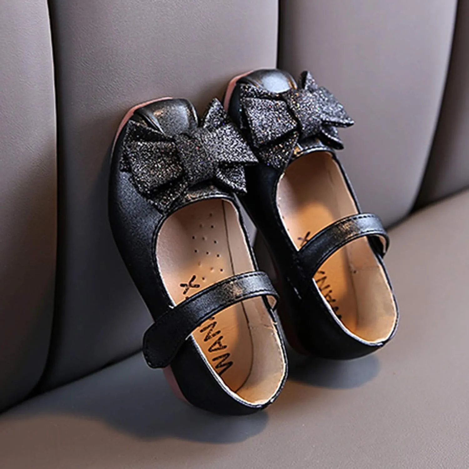 Girl Baby Shoes Infant Non-Slip Rubber Sole PU Soft Leather Shoes with Bowknot Mary Jane Shoes Flats Dance Shoes