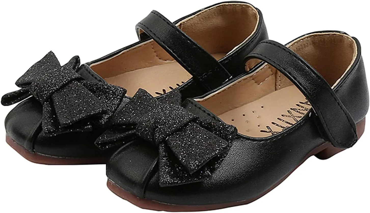 Girl Baby Shoes Infant Non-Slip Rubber Sole PU Soft Leather Shoes with Bowknot Mary Jane Shoes Flats Dance Shoes
