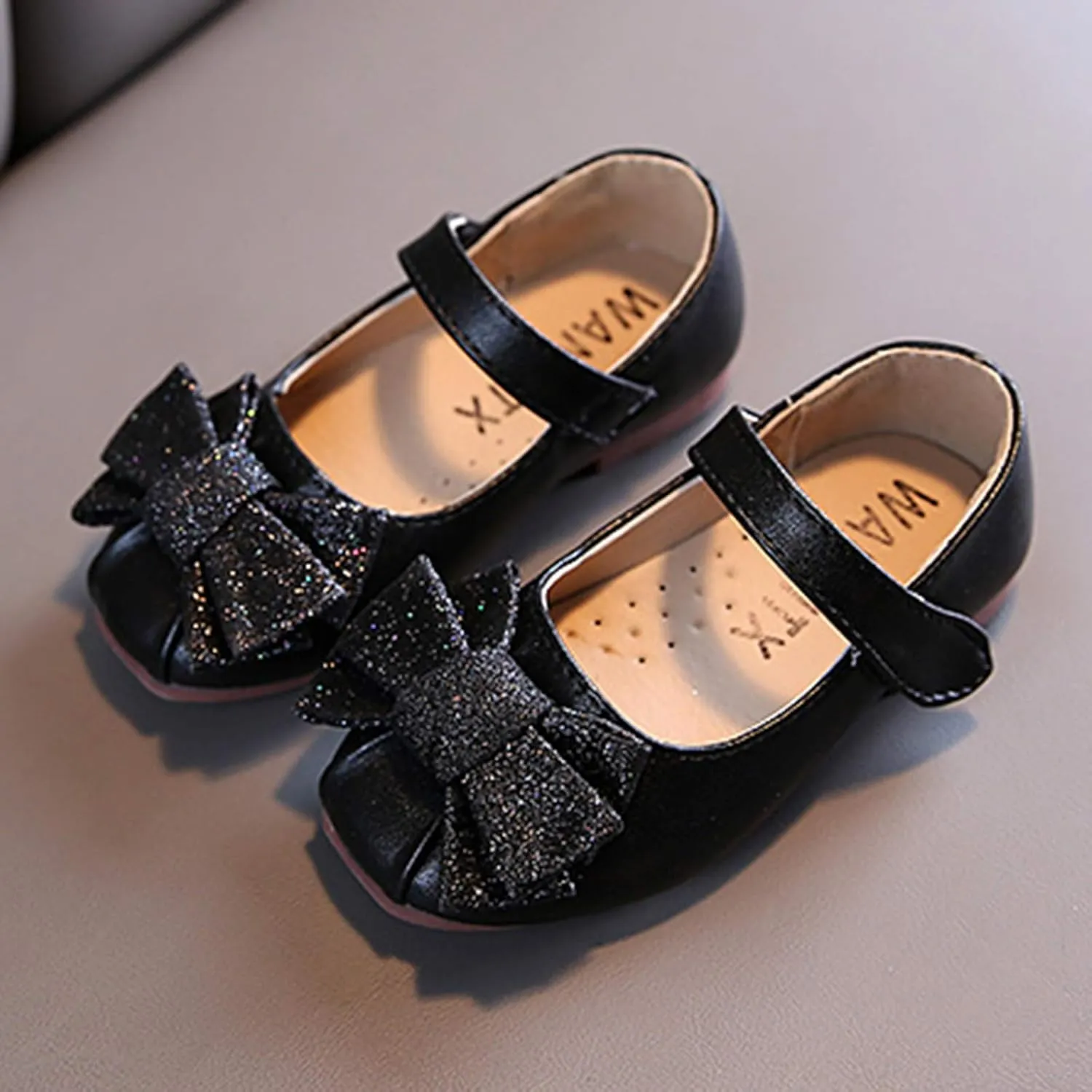 Girl Baby Shoes Infant Non-Slip Rubber Sole PU Soft Leather Shoes with Bowknot Mary Jane Shoes Flats Dance Shoes