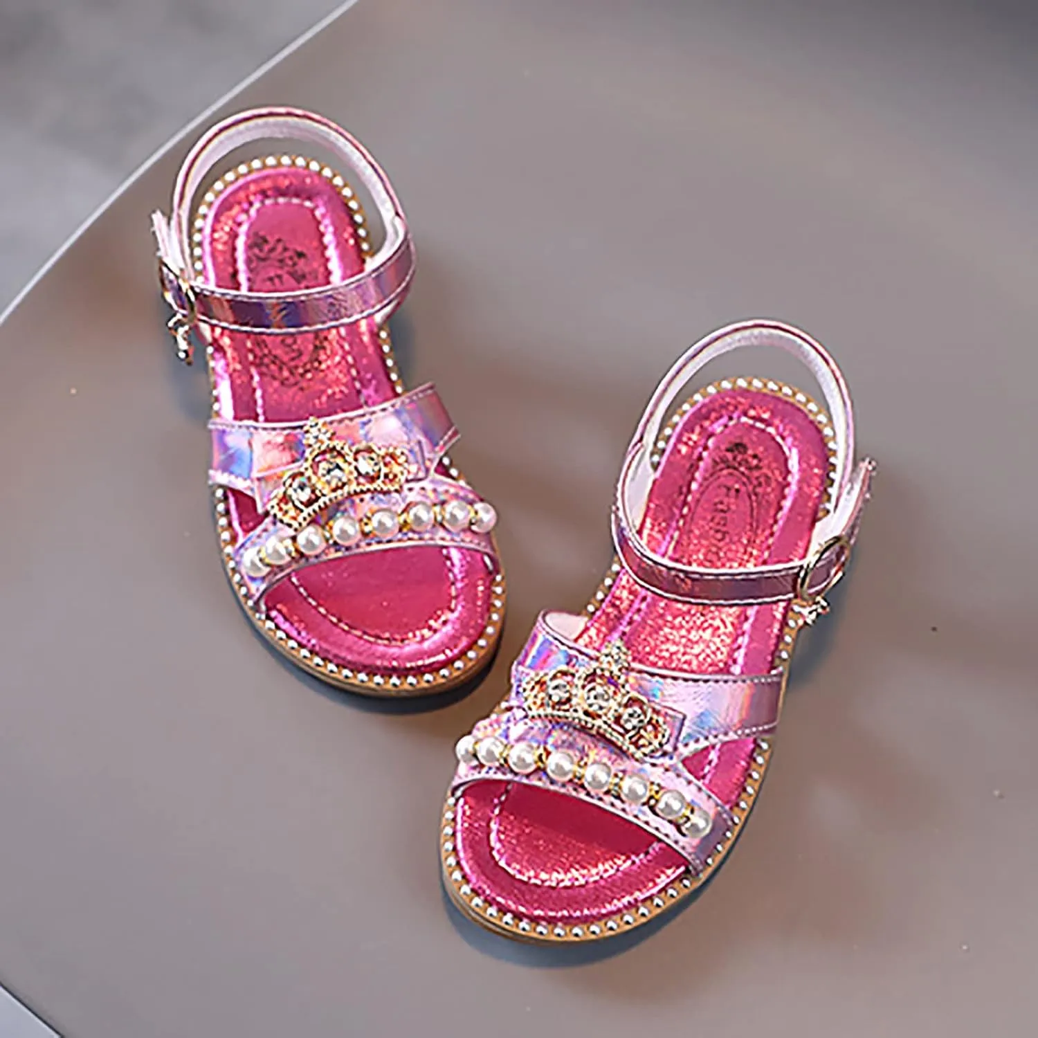 Girl Platform Sandals Girls Sandals Flat Pearl Children Shoes Big Kids Beach Shoes Girls Princess Girls Pool Slides