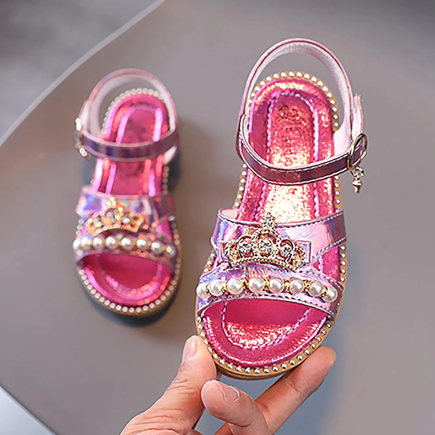 Girl Platform Sandals Girls Sandals Flat Pearl Children Shoes Big Kids Beach Shoes Girls Princess Girls Pool Slides