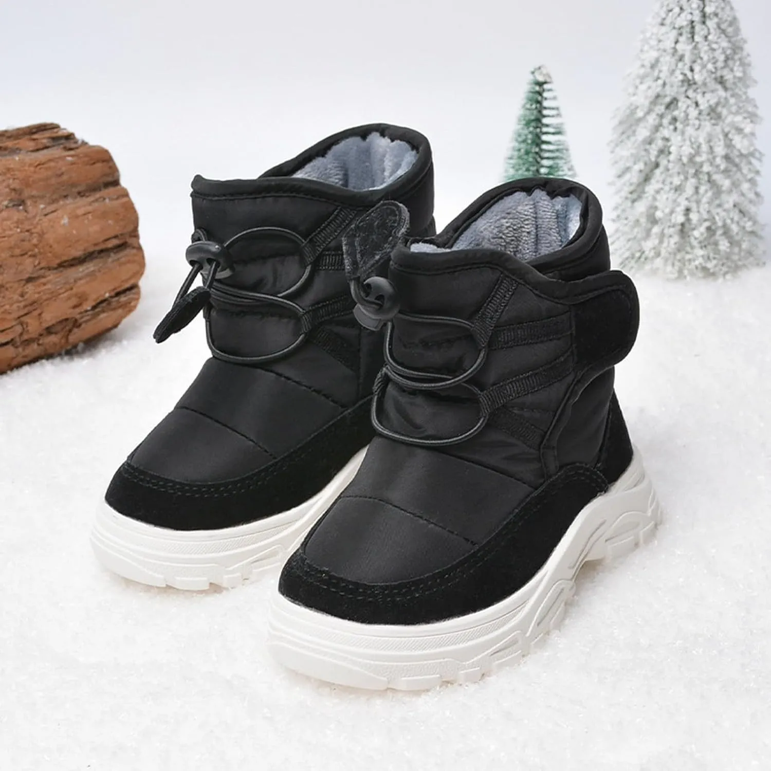 Girls and Boys Children's Casual Shoes Mesh Soft Sole Breathable Sports Short Boots Girls Snow Boots with Pom Poms