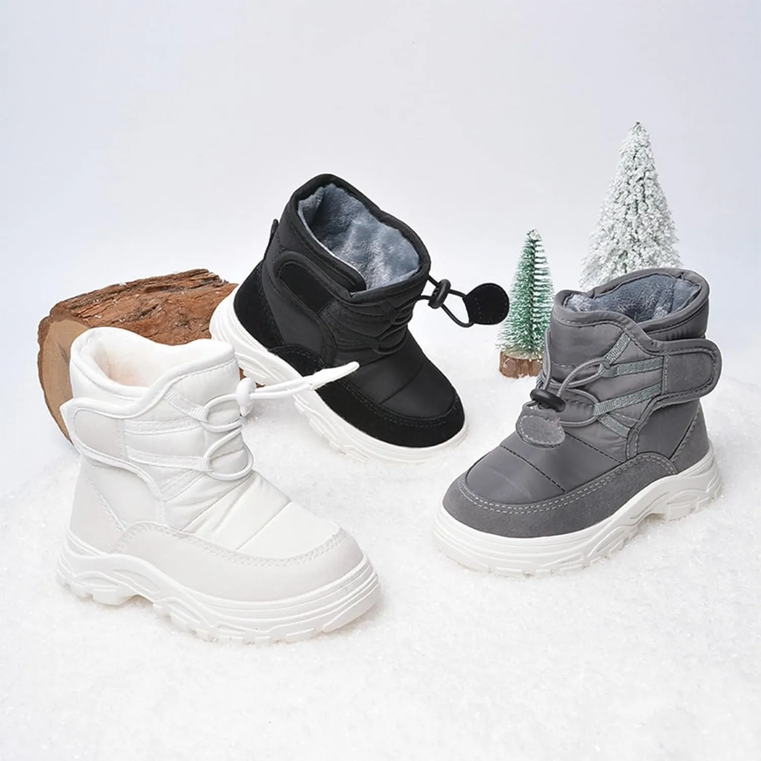 Girls and Boys Children's Casual Shoes Mesh Soft Sole Breathable Sports Short Boots Girls Snow Boots with Pom Poms