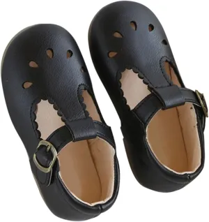 Girls Dress Shoes Children's Sandals Spring/Summer Solid Soft Sole Hollow Buckle Walking Shoes Closed Toe Sandals
