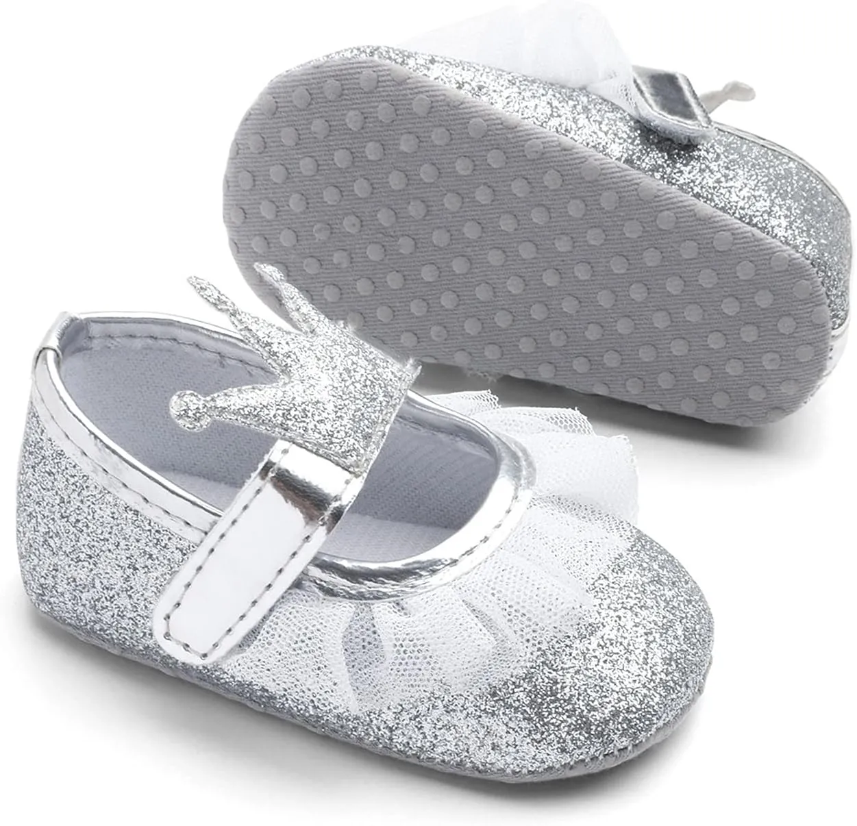 Girls Slip on Sneakers Soft Crown Yarn Toddler Princess Shoes Shoes Shape Fashion Baby Light up Tennis Shoes