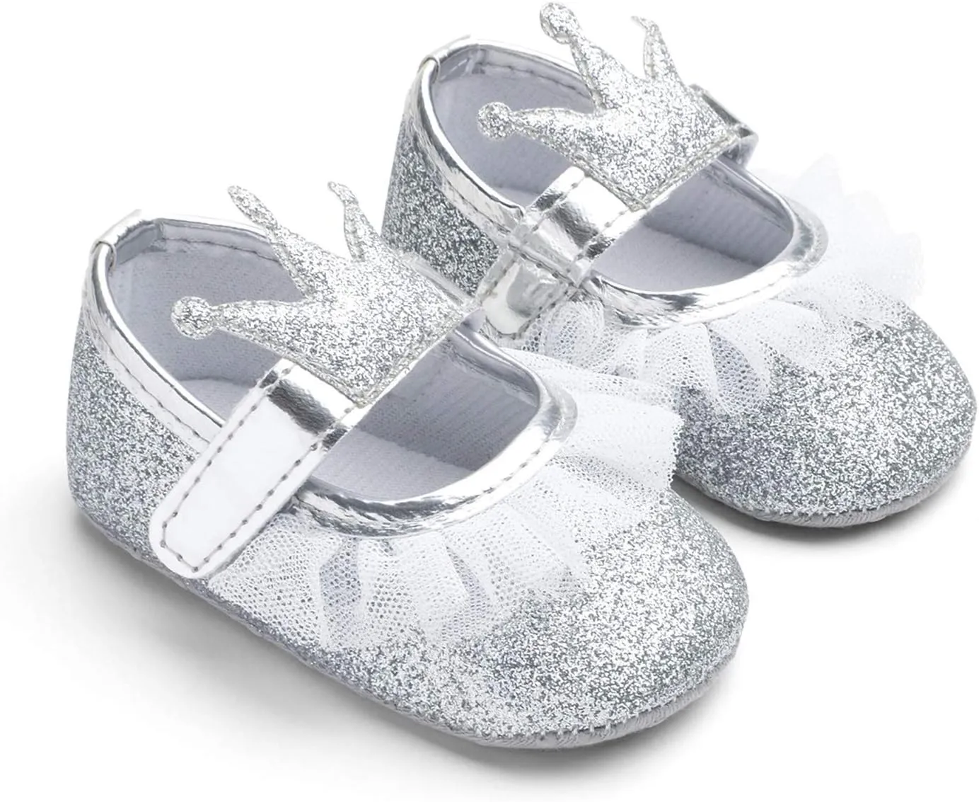 Girls Slip on Sneakers Soft Crown Yarn Toddler Princess Shoes Shoes Shape Fashion Baby Light up Tennis Shoes