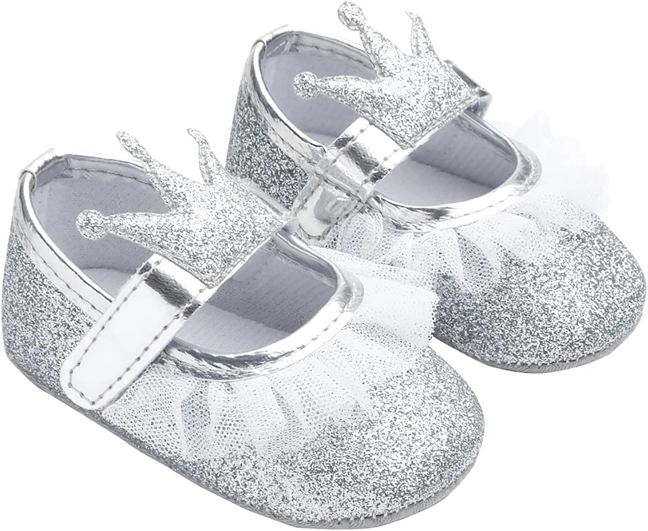 Girls Slip on Sneakers Soft Crown Yarn Toddler Princess Shoes Shoes Shape Fashion Baby Light up Tennis Shoes