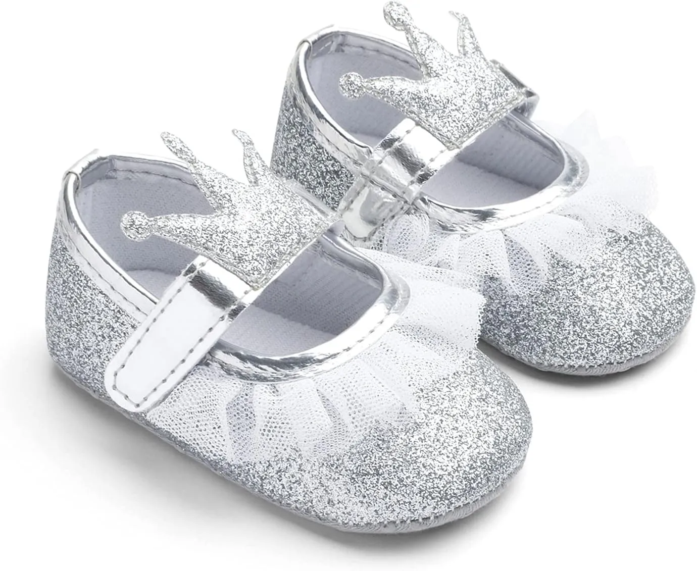 Girls Slip on Sneakers Soft Crown Yarn Toddler Princess Shoes Shoes Shape Fashion Baby Light up Tennis Shoes