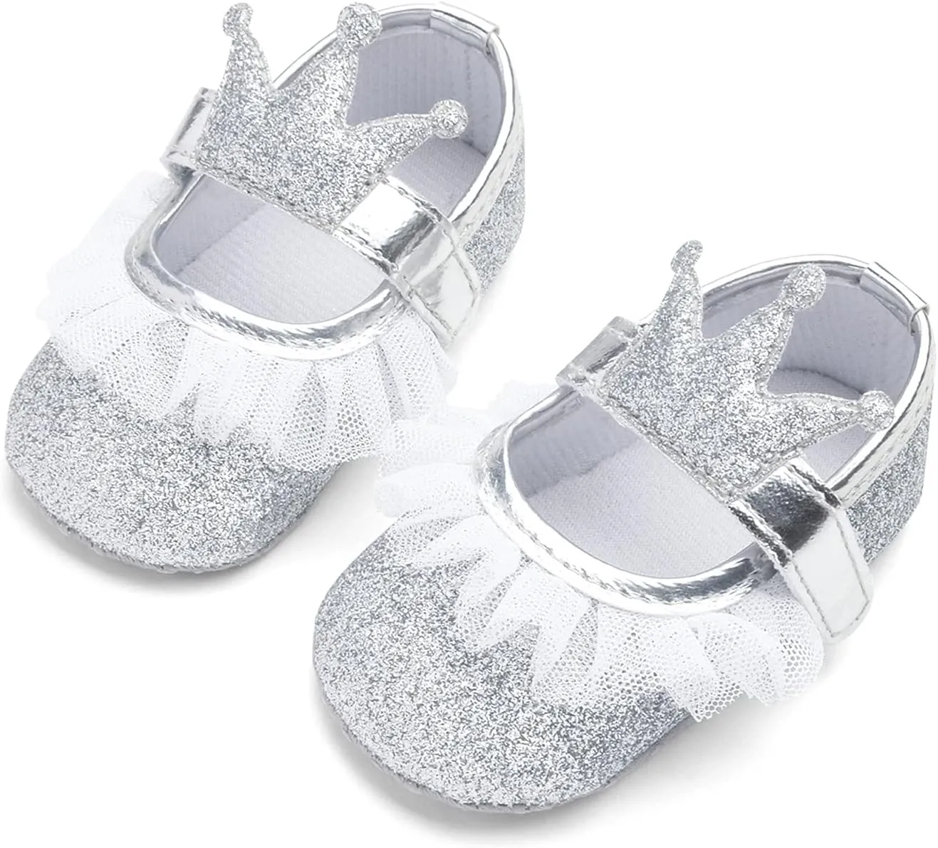 Girls Slip on Sneakers Soft Crown Yarn Toddler Princess Shoes Shoes Shape Fashion Baby Light up Tennis Shoes