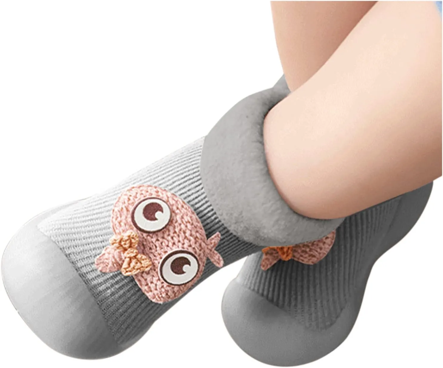 Girls Water Shoes, Kids Toddler Baby Boys Girls Solid Warm Knit Soft Sole Rubber Shoes Socks Slipper Stocking