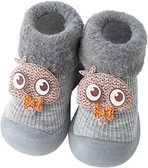 Girls Water Shoes, Kids Toddler Baby Boys Girls Solid Warm Knit Soft Sole Rubber Shoes Socks Slipper Stocking