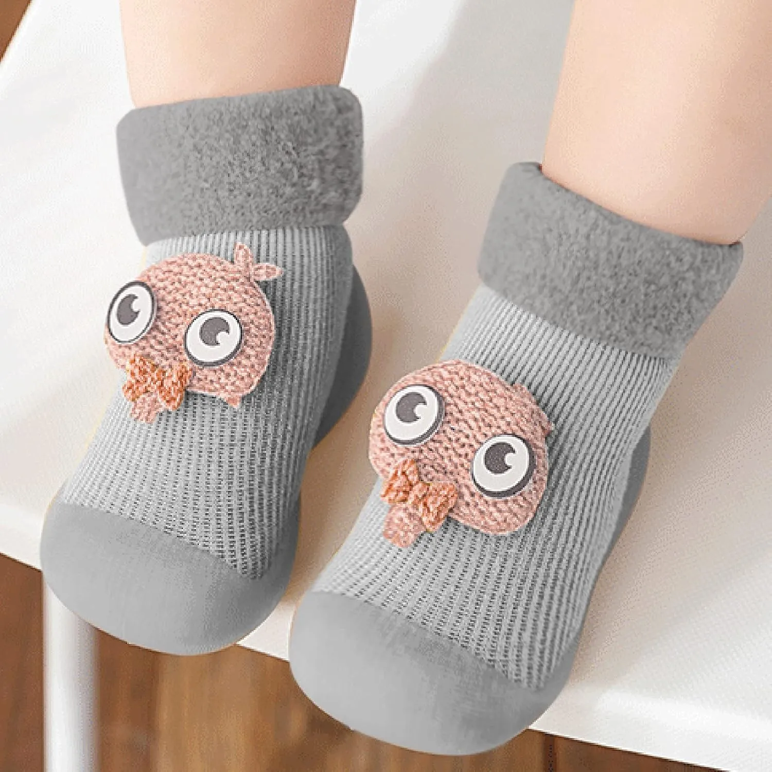 Girls Water Shoes, Kids Toddler Baby Boys Girls Solid Warm Knit Soft Sole Rubber Shoes Socks Slipper Stocking