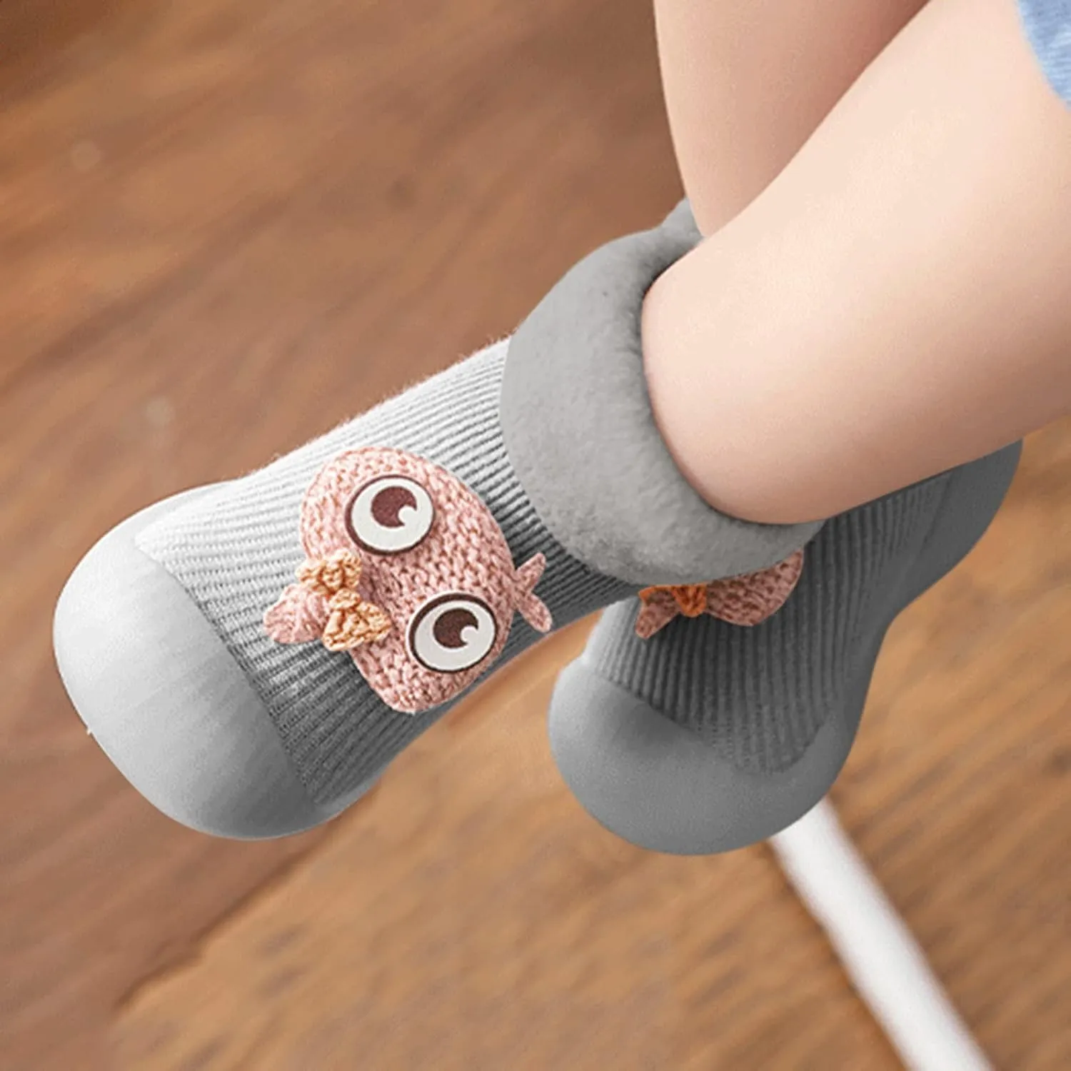 Girls Water Shoes, Kids Toddler Baby Boys Girls Solid Warm Knit Soft Sole Rubber Shoes Socks Slipper Stocking