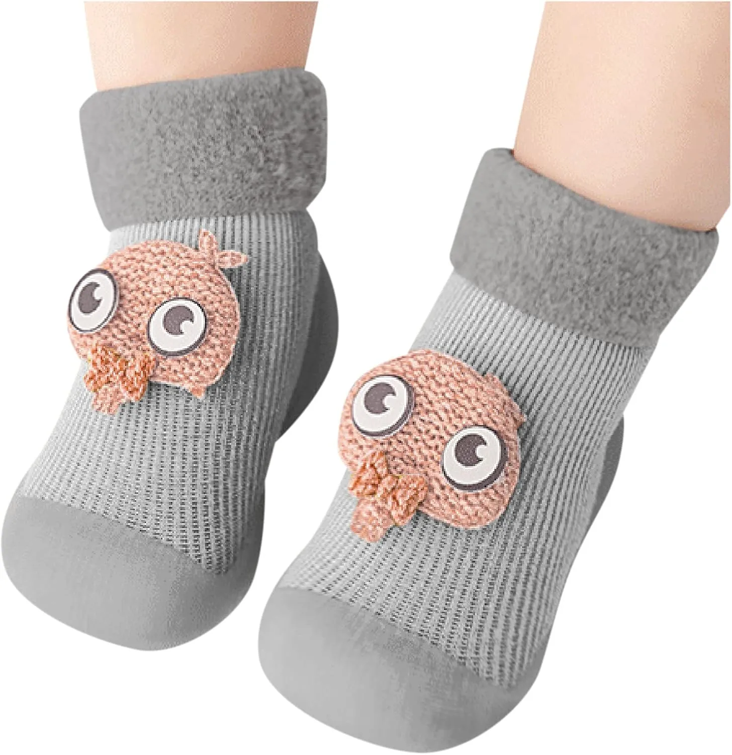 Girls Water Shoes, Kids Toddler Baby Boys Girls Solid Warm Knit Soft Sole Rubber Shoes Socks Slipper Stocking