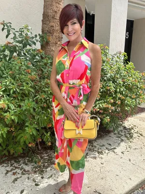 Good and Plenty Button Down Ruche Dress