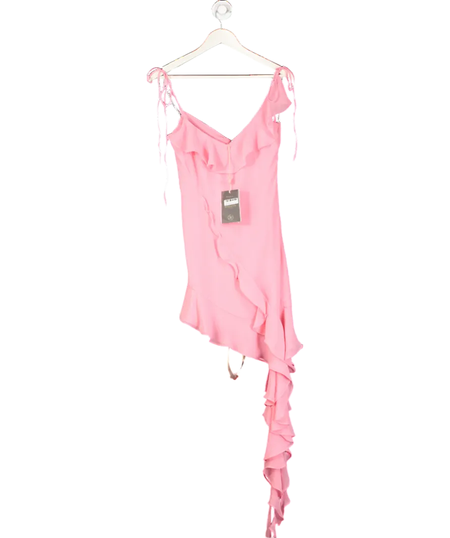 House of CB Pink Marcia Asymmetric Dress Tall UK S