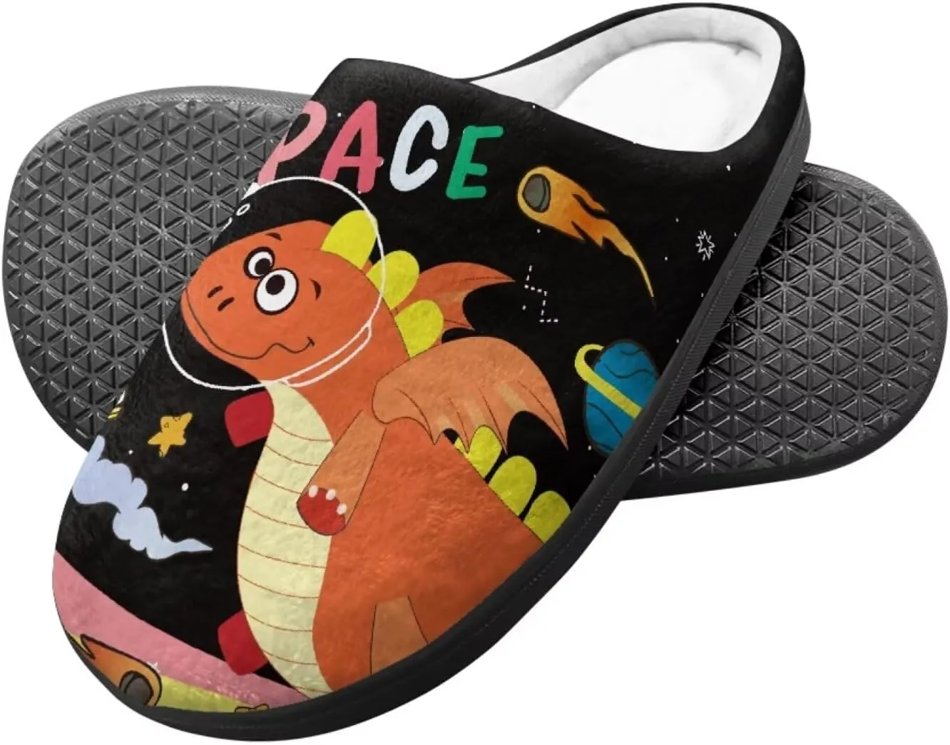Howilath Boys Girls Warm Slippers Animals Print Kids Winter Indoor Household Shoes