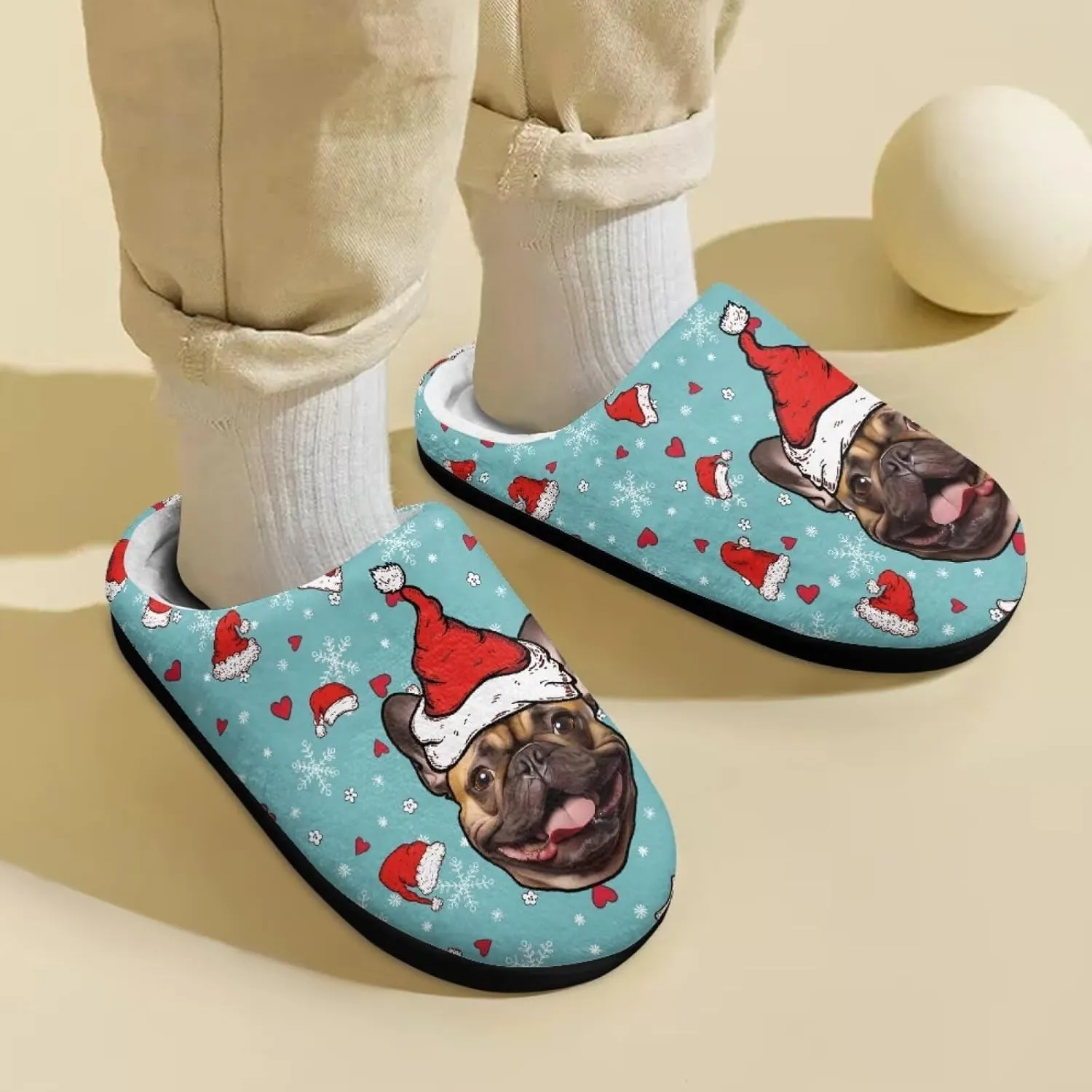 Howilath Boys Girls Warm Slippers Animals Print Kids Winter Indoor Household Shoes