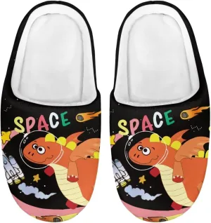 Howilath Boys Girls Warm Slippers Animals Print Kids Winter Indoor Household Shoes