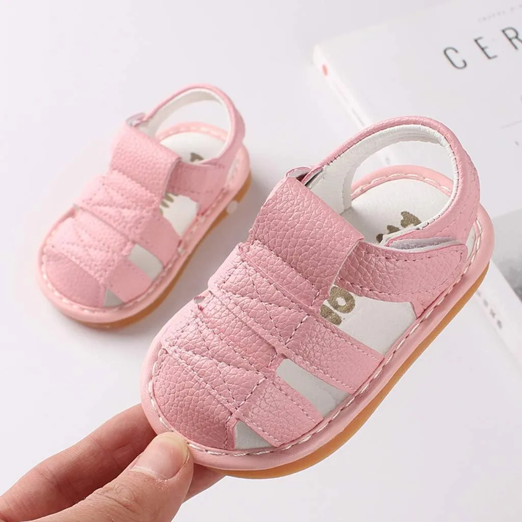 Infant Baby Girls Boys Soft Summer Sandals Casual Dress Shoes Flower Anti Slip Rubber Sole Flats First Walker Shoes