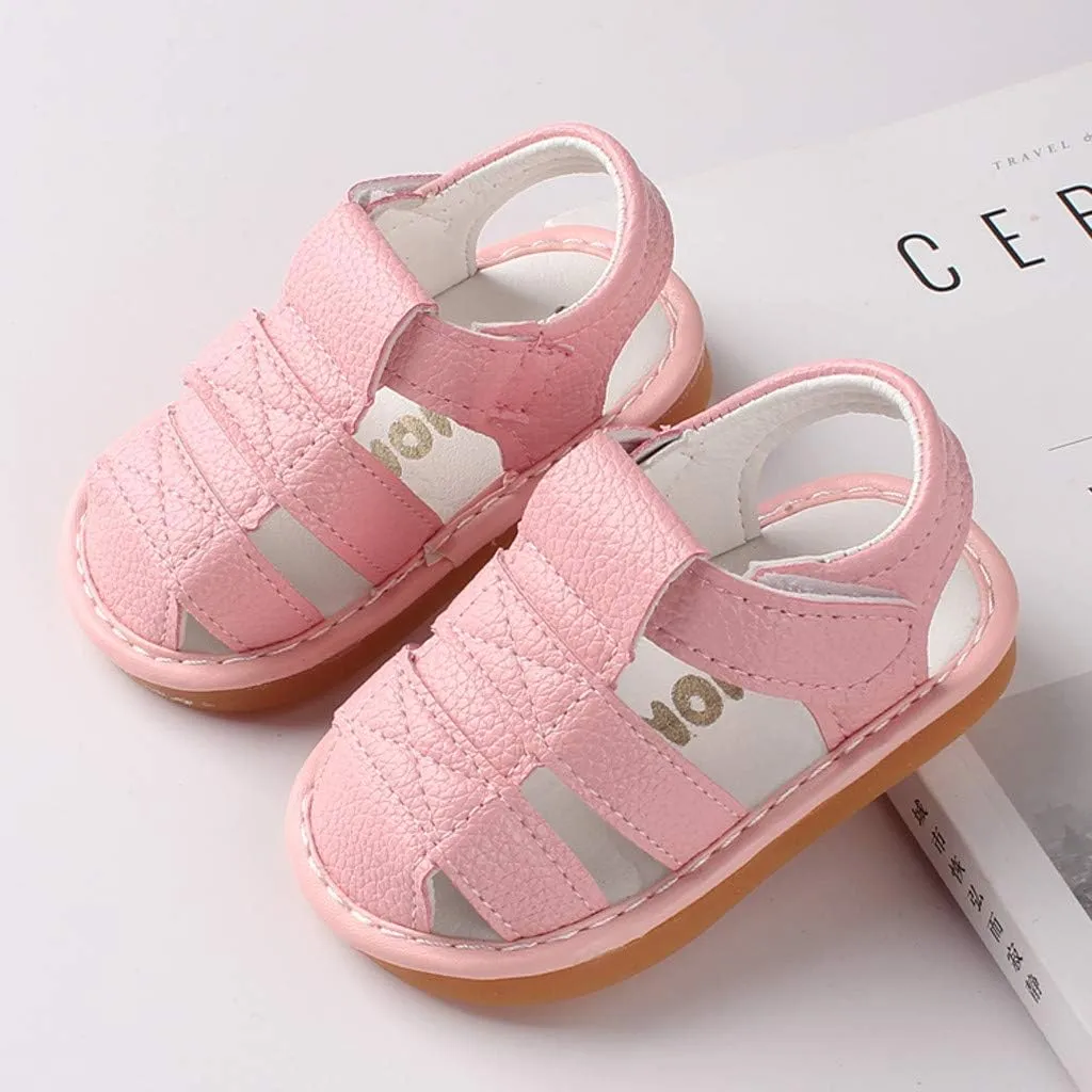 Infant Baby Girls Boys Soft Summer Sandals Casual Dress Shoes Flower Anti Slip Rubber Sole Flats First Walker Shoes