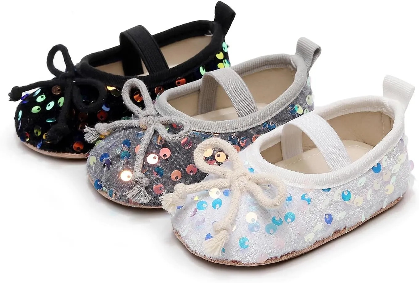 Infant Baby Girls Mary Jane Bownot Flat Wedding Princess Shoes Anti-Slip First Walking Shoes