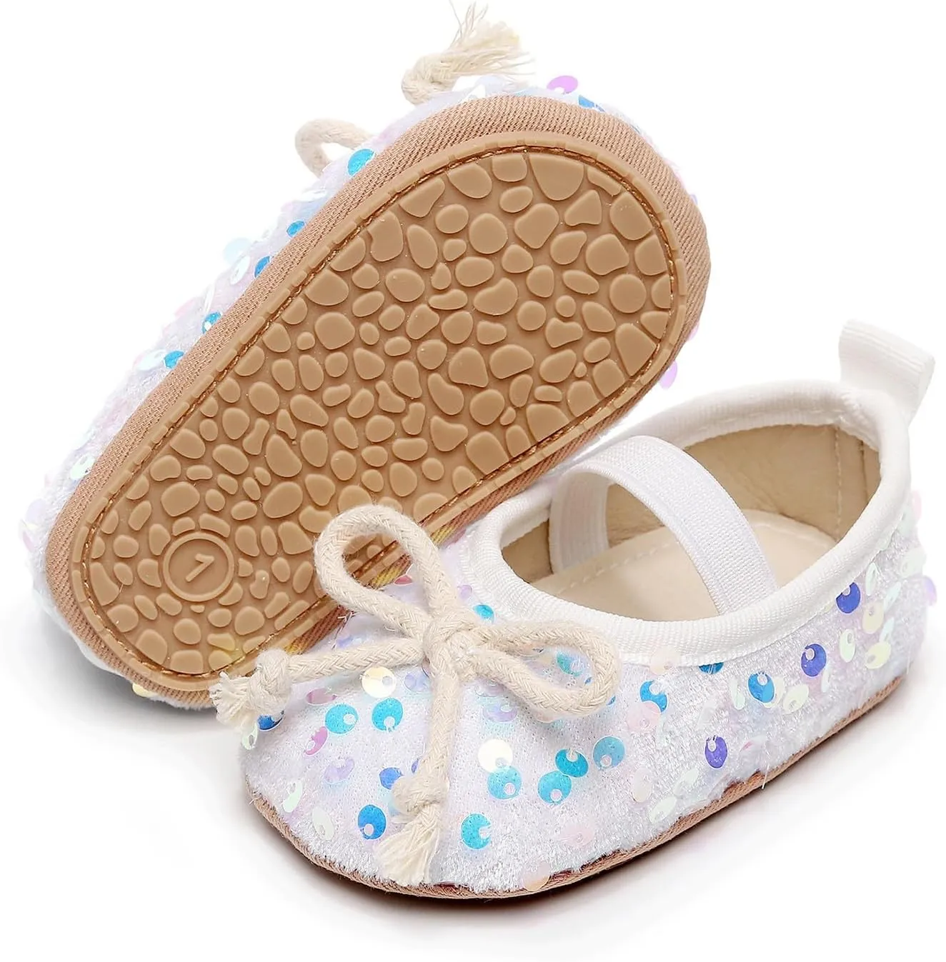 Infant Baby Girls Mary Jane Bownot Flat Wedding Princess Shoes Anti-Slip First Walking Shoes