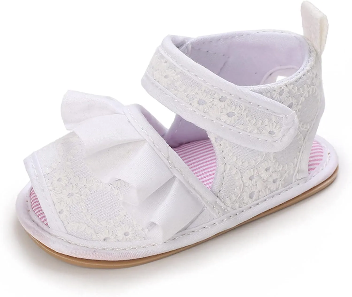 Infant Baby Girls Ruffle Sandals Toddler First Walking Soft Sole Anti-Slip Open Toe Breathable Lightweight Sandals