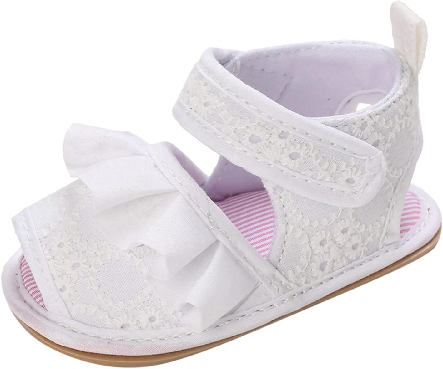 Infant Baby Girls Ruffle Sandals Toddler First Walking Soft Sole Anti-Slip Open Toe Breathable Lightweight Sandals